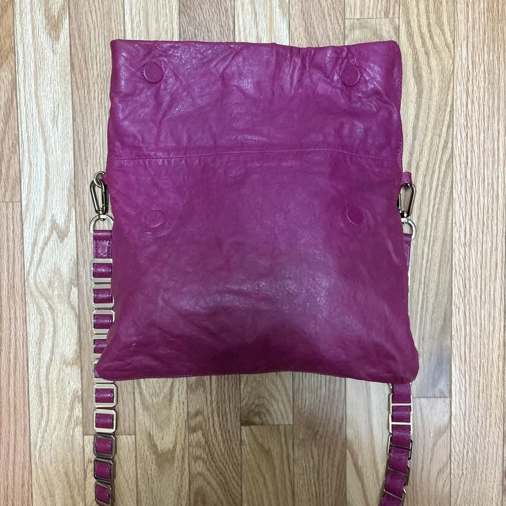 Tory Burch Louiisa Fushia‎ Slouchy Leather Convertible Crossbody Hobo Bag